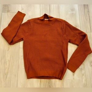 Mock neck rust orange sweater
